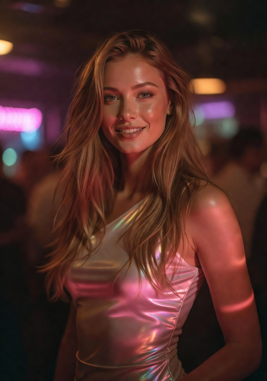 Ruby, the featured Flirt AI companion, in a warm playful portrait
